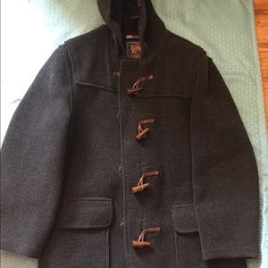 Women's Black Pea Coat with Toggle Closures